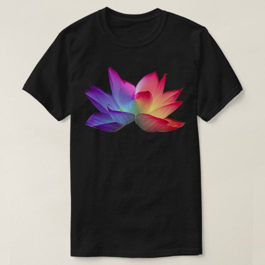 レインボーロータスフラワー Tシャツ (デザイン正面)