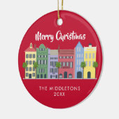 レインボーローチャールストンクリスマス セラミックオーナメント (左)