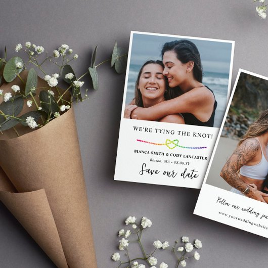 レインボーロープハートLGBT結び セーブザデート