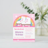 レインボーローラスケートで滑るバースデーパーティ招待状 招待状 (スタンド正面)