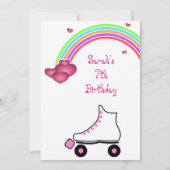 レインボーローラースケート誕生日招待状 招待状 (裏面)