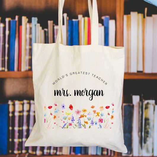 レインボーワイルドフラワーズ幼稚園先生プレゼント トートバッグ