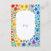 レインボーワイルドフラワー素朴フローラ結婚ズ エンクロージャーカード (裏面)