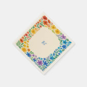 レインボーワイルドフラワー素朴フローラ結婚ズ スタンダードカクテルナプキン (角)