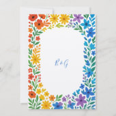 レインボーワイルドフラワー素朴フローラ結婚ズ 招待状 (裏面)