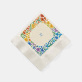 レインボーワイルドフラワー素朴フローラ結婚ズ 縁ありカクテルナプキン (角)