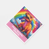 レインボーワイルドワンバースデーTレックスピンク スタンダードランチョンナプキン (角)