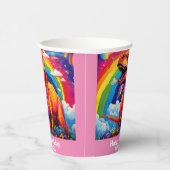 レインボーワイルドワンバースデーTレックス恐竜ピンク 紙コップ (右)