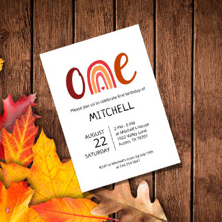 レインボーワンファースト誕生日招待状 招待状