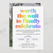 レインボーワース結婚ザウエイトシークズお祝い 招待状 (正面/裏面)