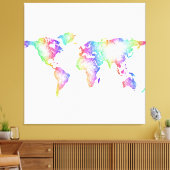 レインボーワールドマップ キャンバスプリント (インサイチュ (リビング))