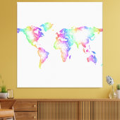 レインボーワールドマップ キャンバスプリント (インサイチュ (リビング))