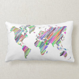 レインボーワールドマップ ランバークッション