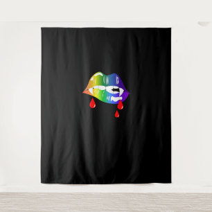 レインボーヴァンパイア口噛み – LGBTプライドTシャツ タペストリー
