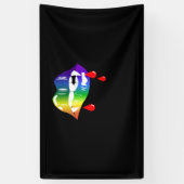 レインボーヴァンパイア口噛み – LGBTプライドTシャツ 横断幕 (縦)