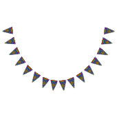 レインボーヴィンテージサイケデリックフラクタル万華鏡のように千変万化するパターン バンティングフラッグ (全)