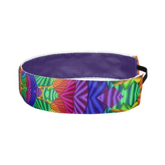 レインボーヴィンテージフサイケデリックラクタル万華鏡のように千変万化するパターン アスレチックヘッドバンド (右)