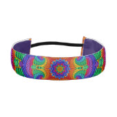 レインボーヴィンテージフサイケデリックラクタル万華鏡のように千変万化するパターン アスレチックヘッドバンド (正面)