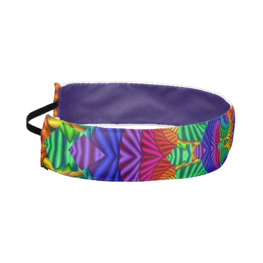レインボーヴィンテージフサイケデリックラクタル万華鏡のように千変万化するパターン アスレチックヘッドバンド (左)