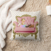 レインボーヴィンテージベビーと子犬の椅子の枕 クッション (ブランケット)