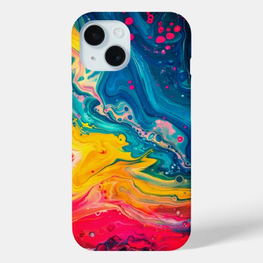 レインボーー注絵を描抽象芸術液体かわいい美学 Case-Mate iPhoneケース (裏面)
