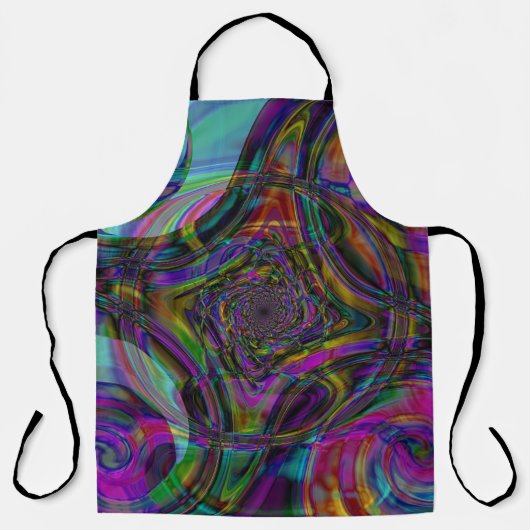 レインボー万華鏡のように千変万化するパターン エプロン (正面)