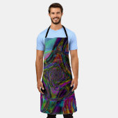 レインボー万華鏡のように千変万化するパターン エプロン (着用した状態)