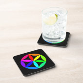 レインボー万華鏡ハードプラスチック コースター (右側)