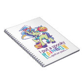 レインボー不気味スペルハロウィンユニコーンウィッチ ノートブック (右側)