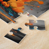 レインボー不気味（ばちゃばちゃ）跳ねるキャッスルジグソーパズル ジグソーパズル (側面)