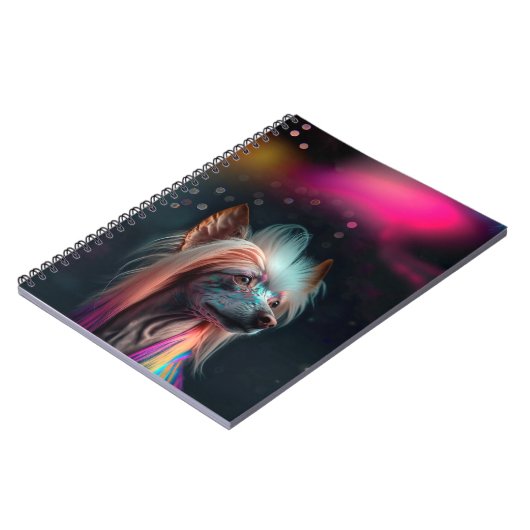 レインボー中国のクレスト犬ノート ノートブック (左側)