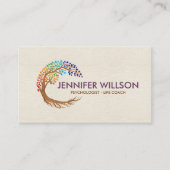 レインボー付き円形のチャクラ葉 名刺 (正面)