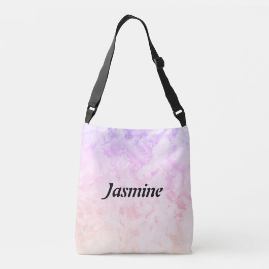 レインボー体操の不均一バー パーソナライズされた クロスボディバッグ (裏面)