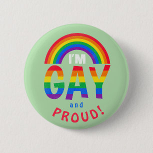 レインボー俺はゲイ誇りを持っただ!LGBTQボタン 缶バッジ