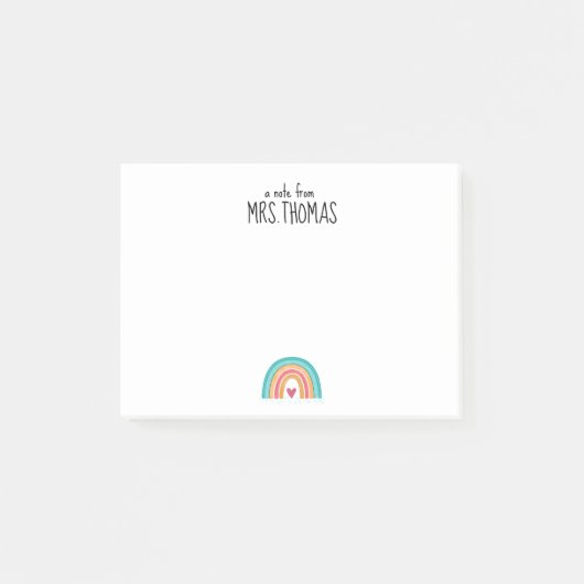 レインボー先生ノートパッド – カスタム先生ギフト ポストイット (正面)