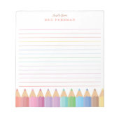 レインボー先生パーソナライズされたメモ ノートパッド (正面)