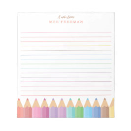 レインボー先生パーソナライズされたメモ ノートパッド