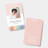 レインボー先生名タグフォトIDバッジ バッジ (正面＆裏面)