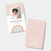 レインボー先生名タグフォトIDバッジ バッジ (表裏)