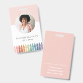 レインボー先生名タグ写真ID バッジ (正面＆裏面)