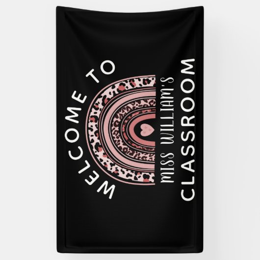 レインボー先生教室ウェルカムバナー 横断幕 (縦)