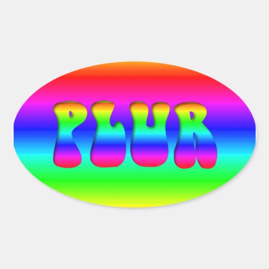 レインボー光イリュージョンPLUR 楕円形シール (正面)