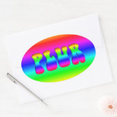 レインボー光イリュージョンPLUR 楕円形シール (封筒)