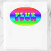 レインボー光イリュージョンPLUR 楕円形シール (バッグ)