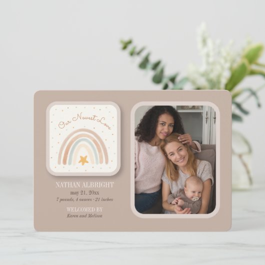 レインボー写真誕生のお知らせ 招待状 (スタンド正面)