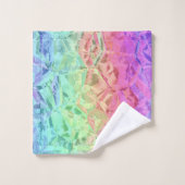 レインボー凍っていクリスタル： バスタオルセット (ウォッシュタオル)