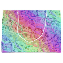 レインボー凍っていクリスタル： ラージペーパーバッグ