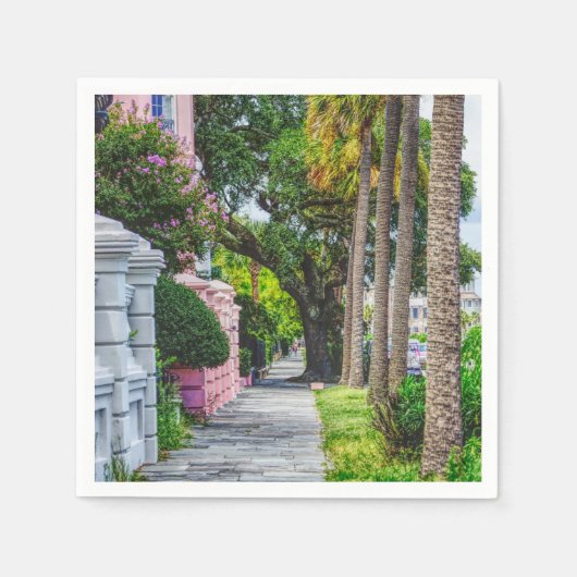 レインボー列に沿って歩く スタンダードカクテルナプキン (正面)