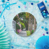 レインボー列に沿って歩く ペーパープレート (パーティー)