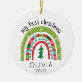 レインボー初めてのクリスマスオーナメント セラミックオーナメント (正面)